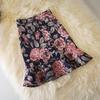 Faldas florales de verano para mujer, moda coreana, cintura alta, falda corta ajustada