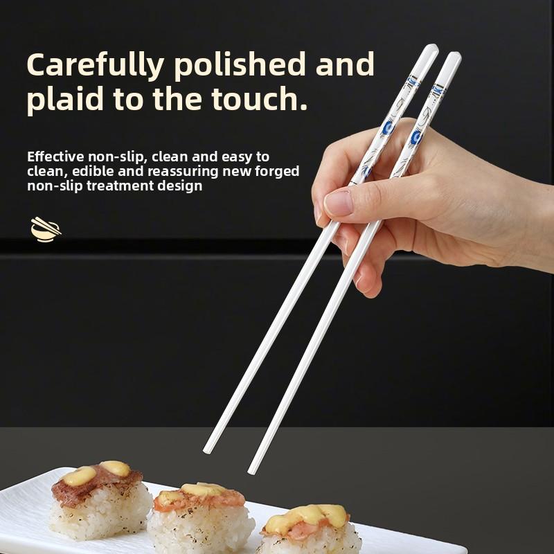 New Ceramic Chopsticks Anti-bacterial, Anti-mould, Non-slip, High Temperature Resistant, High-grade Delicate Chinese Tableware