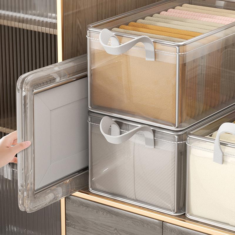 New Underwear Clothing Pants Foldable Storage Box Home Drawer Style Wardrobe Storage Box Foldable Clothing Layering Artifact Storage Organizing Box