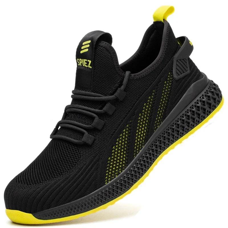 

Дышащая мужская защитная рабочая обувь со стальным носком, кроссовки с защитой от проколов, нескользящие неразрушимые ботинки, легкая обувь 48