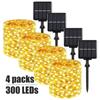 2023 32m/22m/12m/7m Solar Led Light Outdoor Festoon Led Lamp Solar Garden Outdoor Fairy Garland String Christmas Decor 4/3/2/1pack