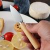 Stainless Steel Cheese Tools Set with Rubber Wood Handle, Including Cheese Knife, Slicer, Butter Knife, and Fork.