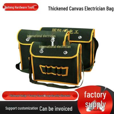 Durable Canvas Tool Bag: Multifunctional, Wear-Resistant, Single Shoulder Carry for Carpentry, Construction, and Electricians.