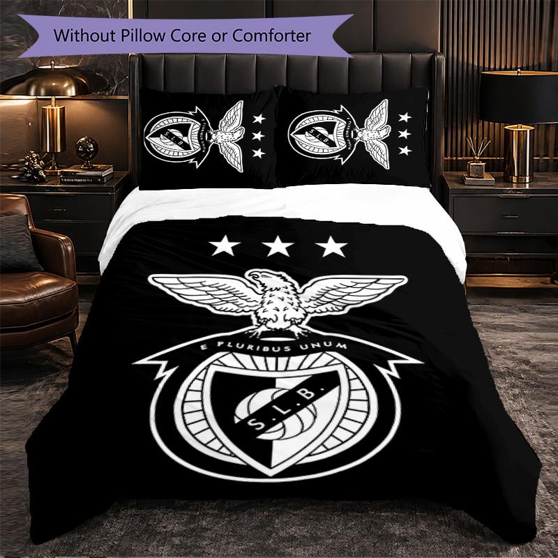 Set Biancheria da Letto Benfica 3 Pezzi Morbido Set Copripiumino con Federe Set Decorazione Camera da Letto per la Casa