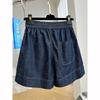 Short à Cordon de Serrage Bleu Cowboy Léger Élégant Tempérament Décontracté Short d'Été Streetwear Femme Jean Short Pantalon