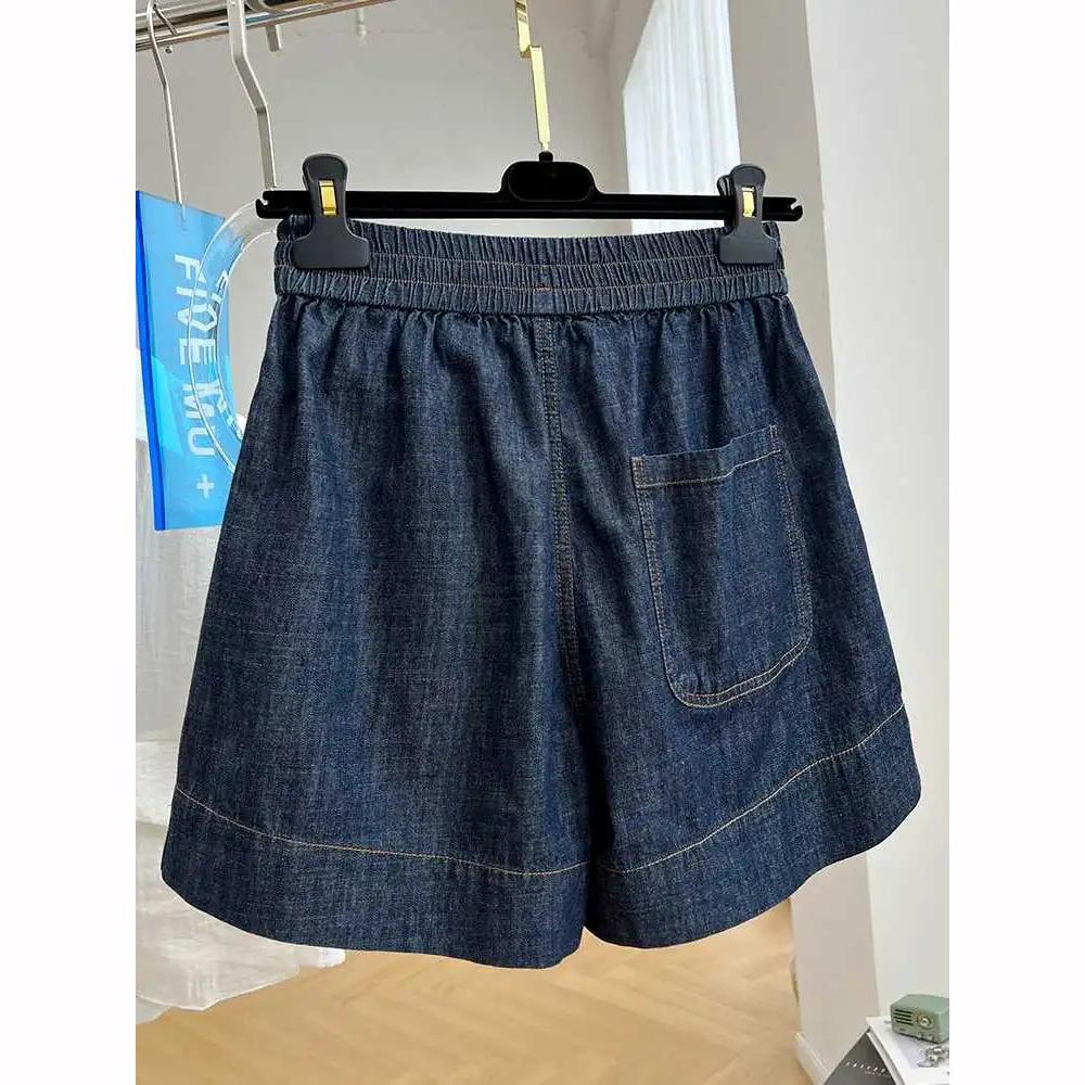Short à Cordon de Serrage Bleu Cowboy Léger Élégant Tempérament Décontracté Short d'Été Streetwear Femme Jean Short Pantalon