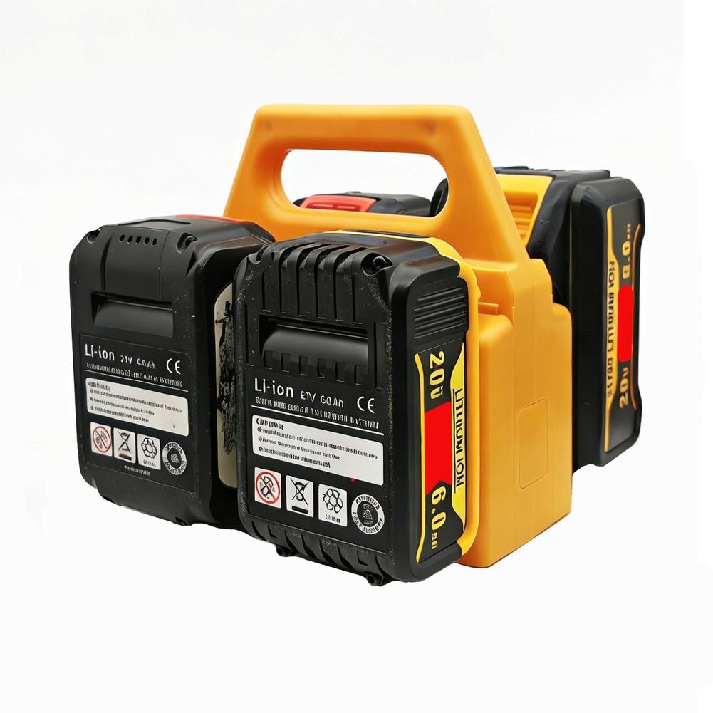 Yellow ABS Battery Holder Rack For 18V DCB200 DCB203/DCB205 Li-ion Battery Storage Organizer Power Tool Accessories