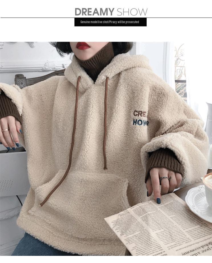 Women's Winter Two-Piece Lambswool Fleece Hoodie - Korean Style Casual Jacket 2026