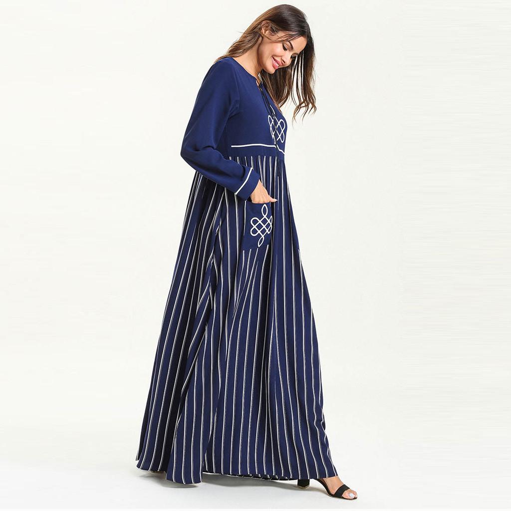 Women's  Robe Abaya Islamic Muslim Middle  Long Dress