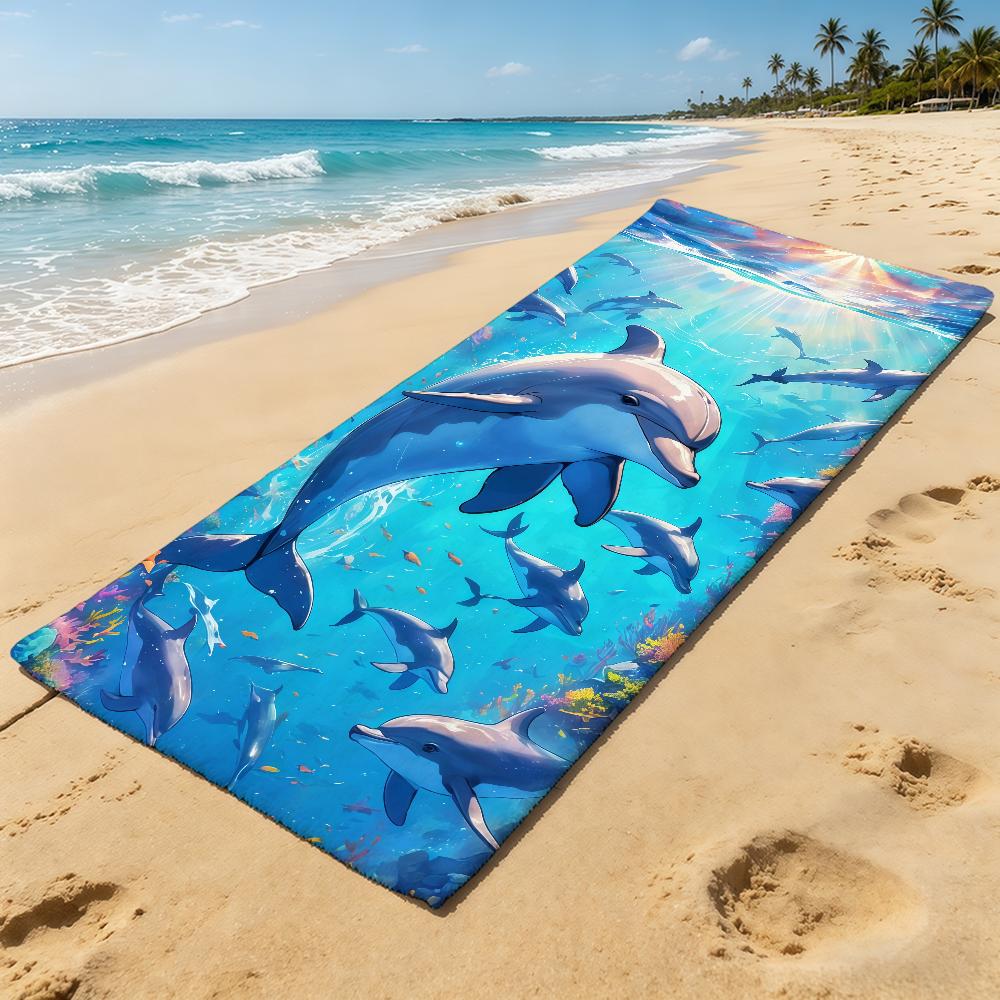Asciugamano Delfino Per Oceano Campeggio Esterno Spiaggia Asciugamano Carino Super Assorbente Asciugatura Rapida Asciugamano Estivo