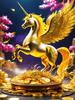 5D DIY Diamond Painting Gold White Swings Unicorn Cross Stitch Kit Full Diamond Embroidery Mosaic Art Picture Rhinestone 2024