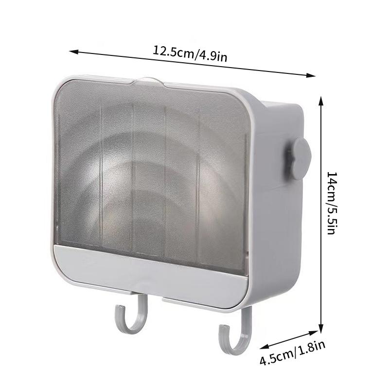 Waterproof Soap Box with Lid Drainage Soap Tray Wall Mounted Soap Holder Storage Rack Hanging Organizer Bathroom Accessories