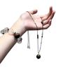 Original Natural Agarwood Large Bead Pendant with Braided Rope Sweater Chain, White Crystal Necklace, New Chinese Style Gift for Men and Women