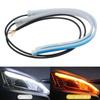 2pcs 60cm Car DRL Flexible Waterproof Headlight LED Strip Universal Auto Headlights RGB Turn Signal Yellow Brake Flow Lights