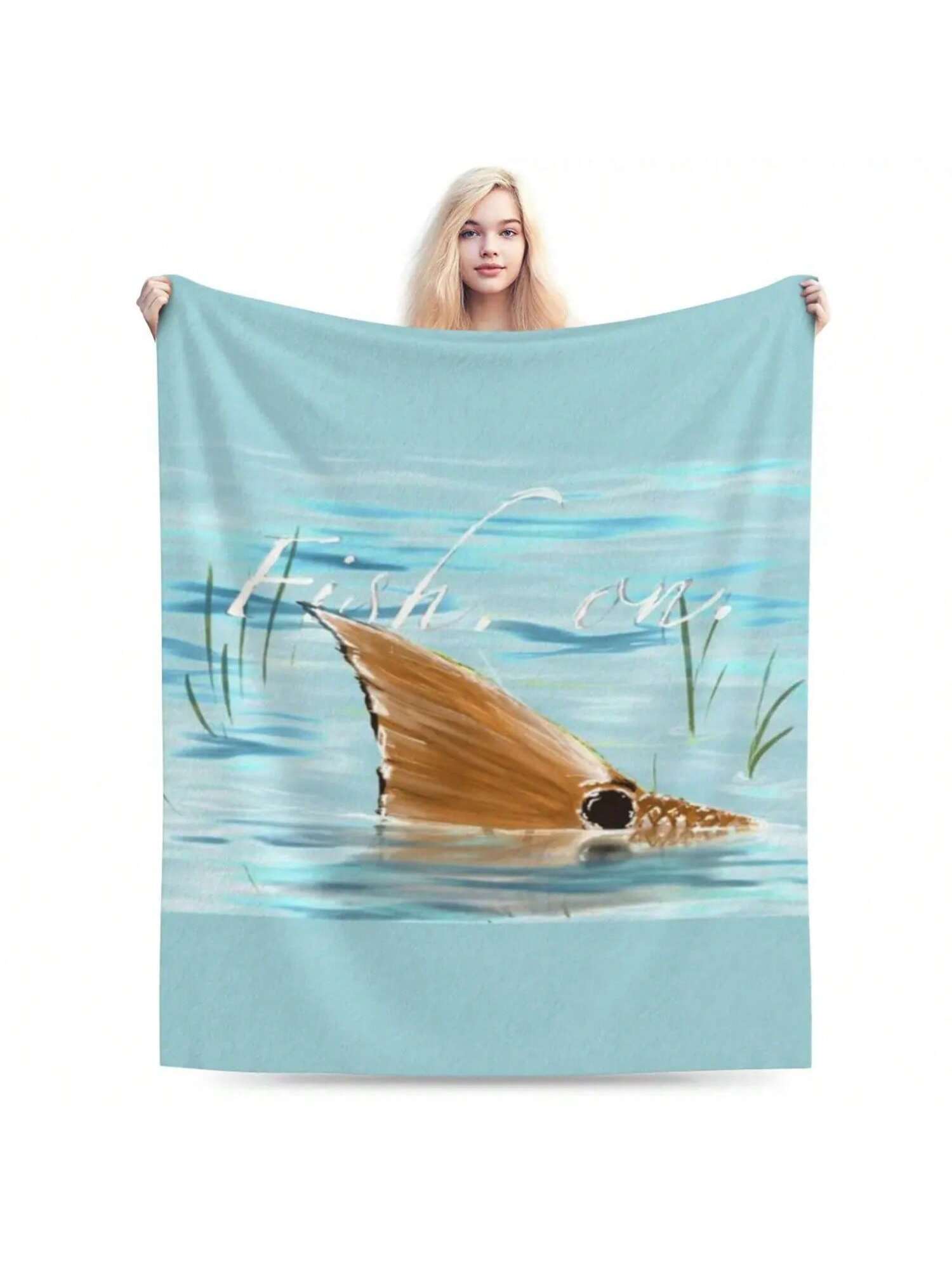 Redfish In Blue Water An Ultra-Soft Micro Fleece Blanket 75X95CM
