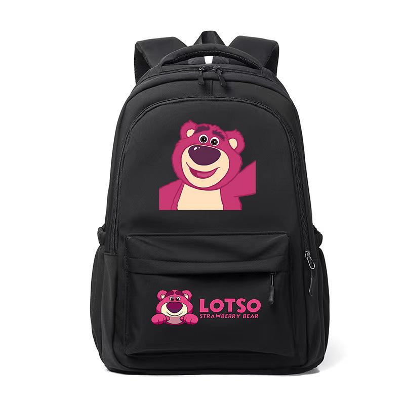 Cute Strawberry Bear Trend Backpack Men'S And Women'S Leisure Campus Student School Bag