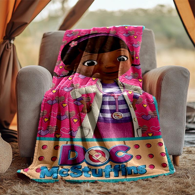 Doc Mcstuffins Flannel Blanket Soft Warm All-Season Throw, Design for Camping, Car Travel, Hiking Sofa, Bed, Office Perfect Gift for Parties