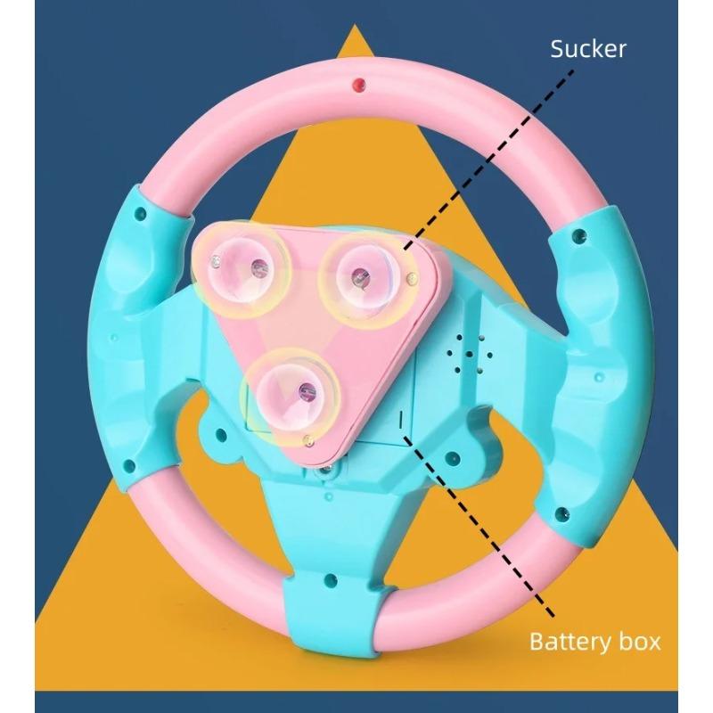Eletric Simulation Steering Wheel Toy Simulate Driving Car Light Sound Musical Baby Kids Educational Vocal Toys  for Children