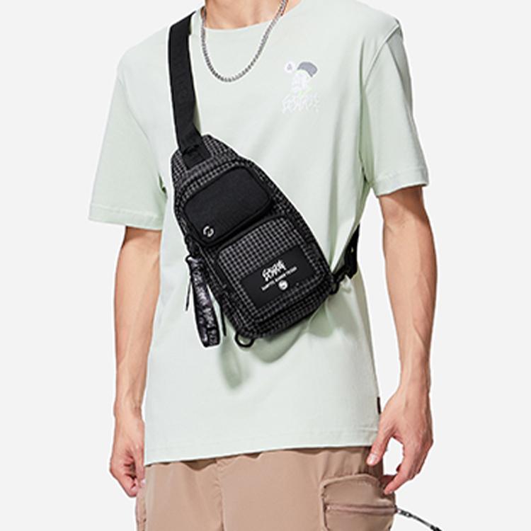 New LiNing Badfive Polyester Shoulder Bag, Crossbody Bag Regular Unisex Black ABDS177-1