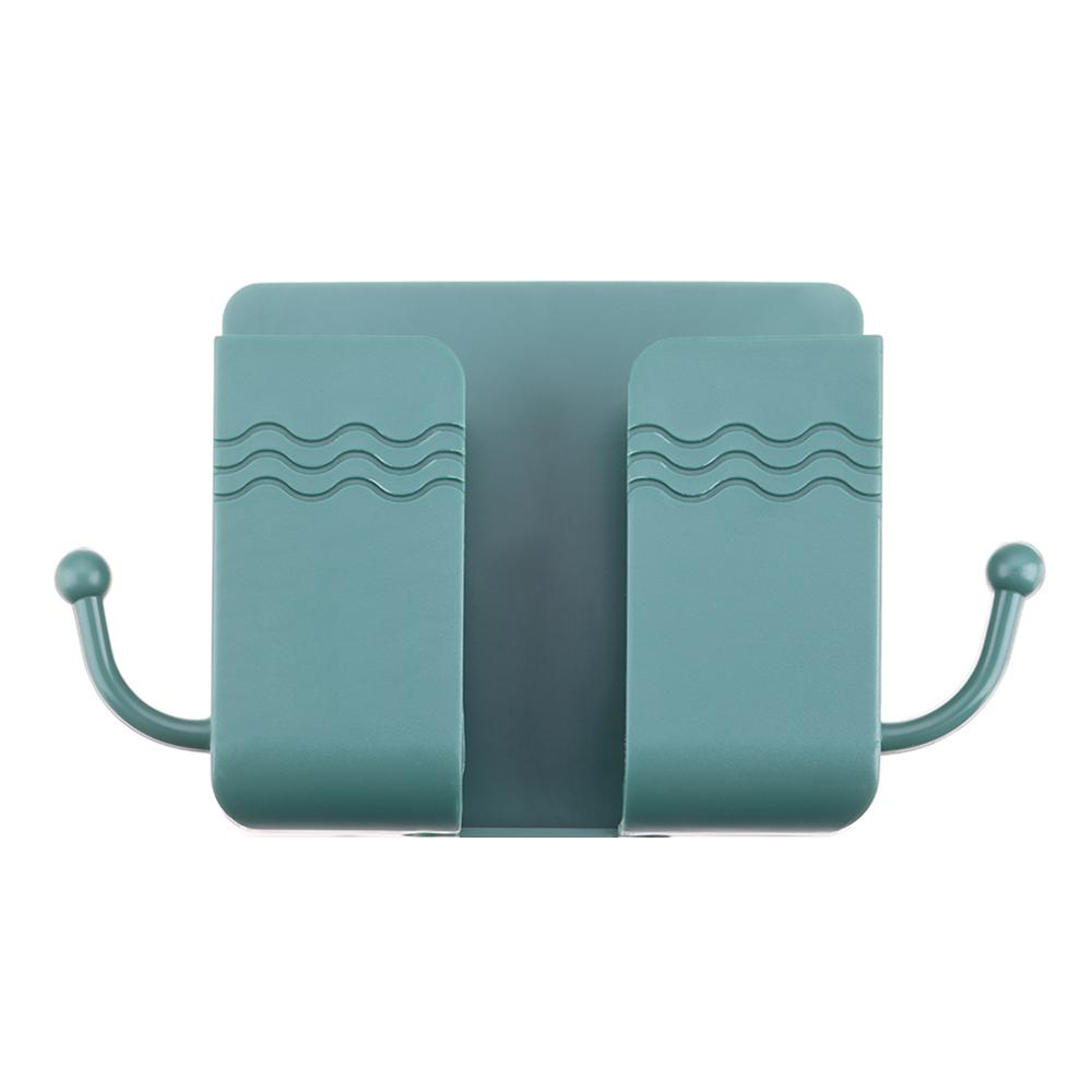 Wall Mount Phone Organizer Box Phone Stand Data Cable Hooks Telecontroller Storage Phone Holder