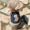 Cartoon Denim Dress Cats Dogs Teddy Bichon Female Pet Clothes