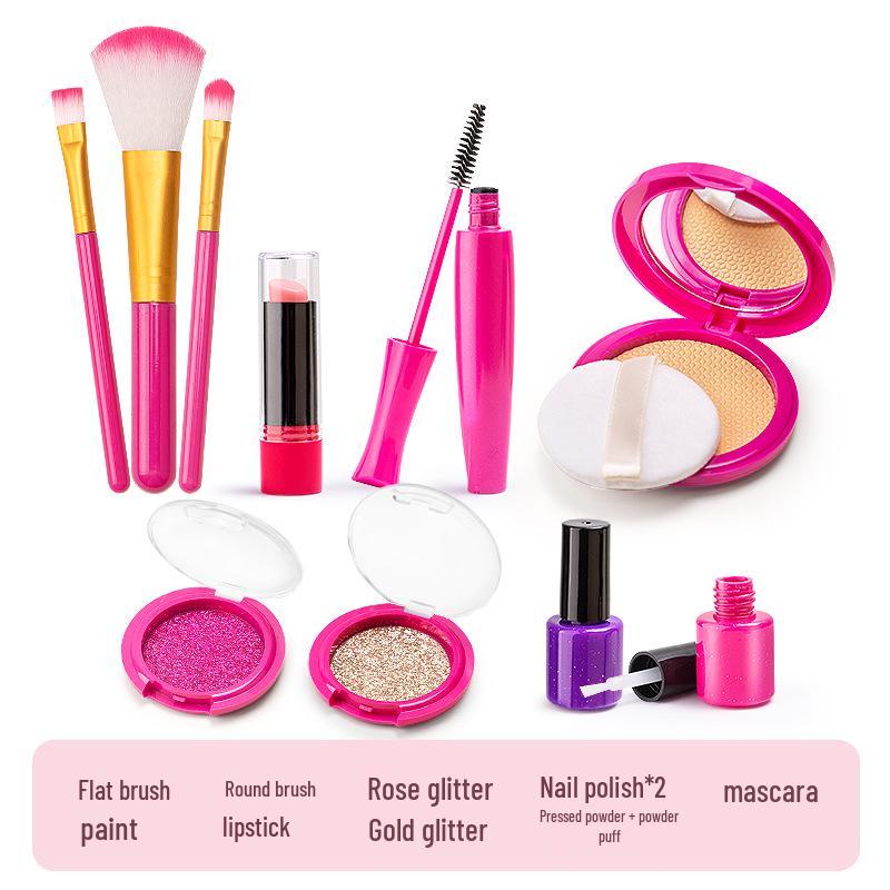 Pigmentfreies Kinderschminkset: Lippenstift, Puder, Lidschatten, Accessoires