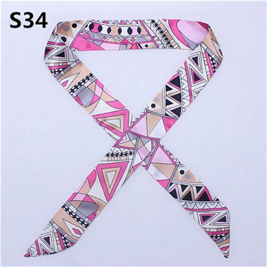 47 Colors Brand Bandana Small Silk Bag Scarf Women Head Hijab Scarf Long Skinny Scarves For Ladies Fashion Headband
