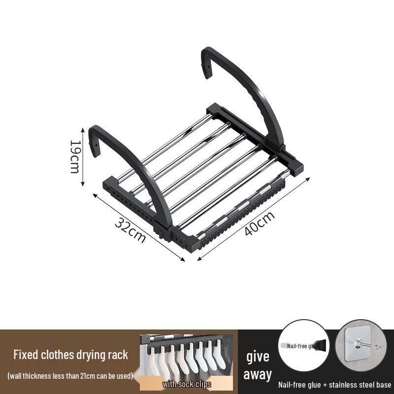 Telescopic Punch-Free Clothes & Shoe Drying Rack for Window Railings and Balcony