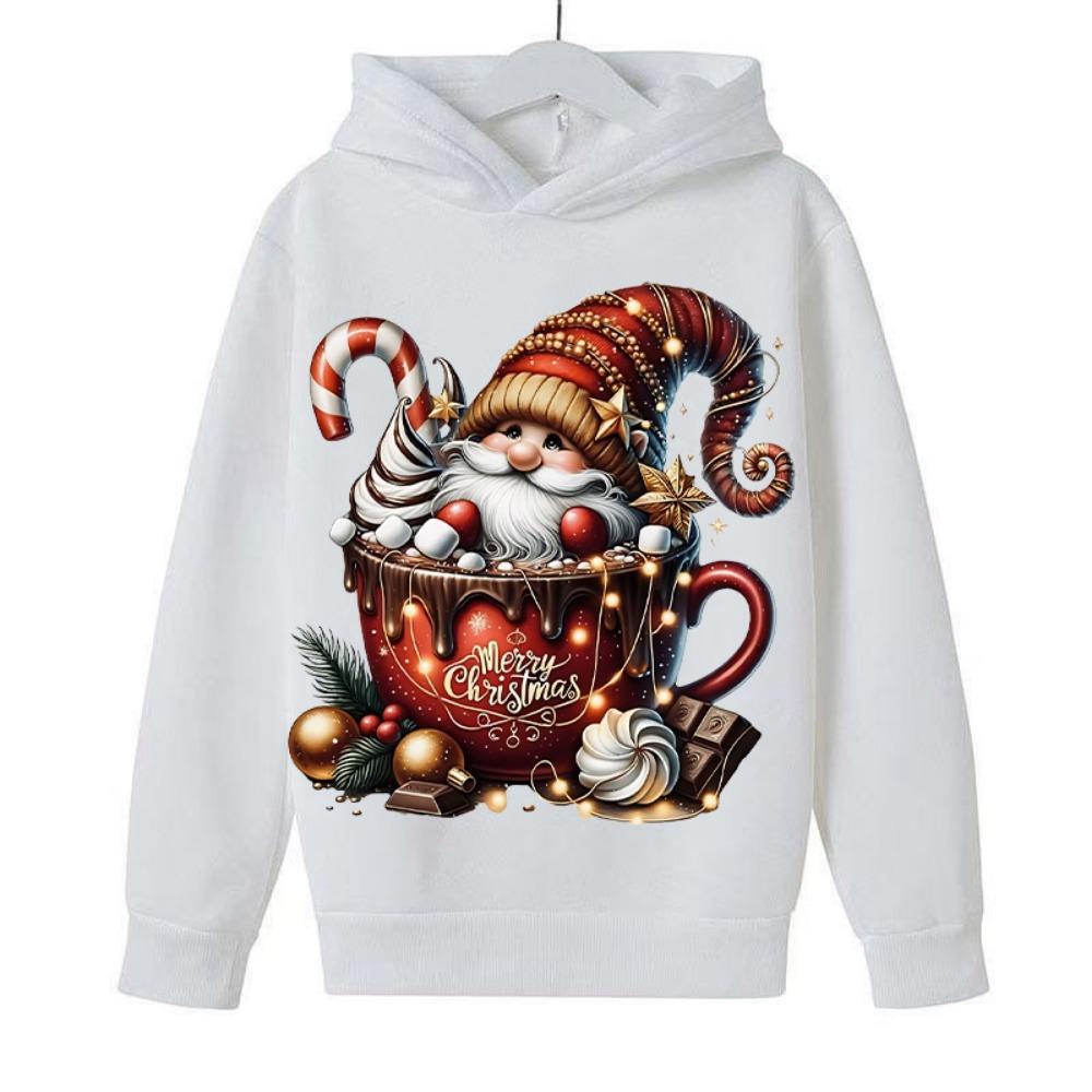 Sweatshirts, Christmas Hoodies, Cartoon Fashion, Santa Claus Printed Clothes, Children's Clothing for Boys and Girls