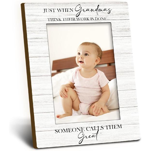 Pregnancy Announcement for Grandma Picture Frame 4x6, Great Grandma Wooden Picture Frame, New GreatGrandma Gift, Someone Calls Them Great Decorative