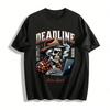 Deadline Skeleton Worker Print Casual Short Sleeve T-Shirt Pure Cotton T-shirt
