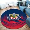 Club Deportivo Guadalajara Round Area Rug,Carpet Rug for Living Room Bedroom Sofa Playroom Decor,Non-slip Floor Mat