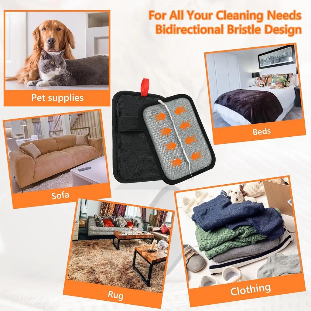 Pet Hair Remover, Reusable Electrostatic Pet Hair Remover Gloves – Double-Sided Grooming & Deshedding Gloves for Cats & Dogs