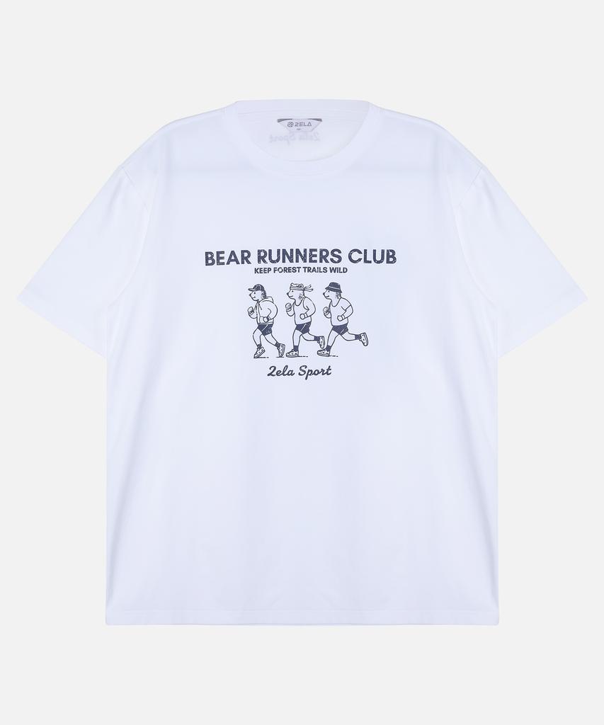 2ELA Unisex Running Bears Graphic Sorona Round Short Sleeve T-Shirt 6 Colors (Type B)