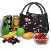 Borsa Termica Pranzo con Stampa Fiori di Ciliegio Sakura Giapponesi Riutilizzabile Portatile per Donna Scatola Pranzo Isolante per Viaggio Picnic Lavoro