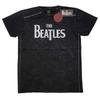 The Beatles 'Drop T Logo' Black Snow Wash T Shirt - NEW Unisex T-Shirt
