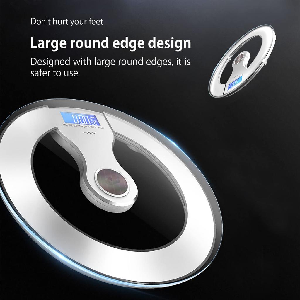 Smart Weight Scale Bluetooth LCD Display Light Energy Automatic Charging Rechargeable Home Weight Measure Fat Calories Scale