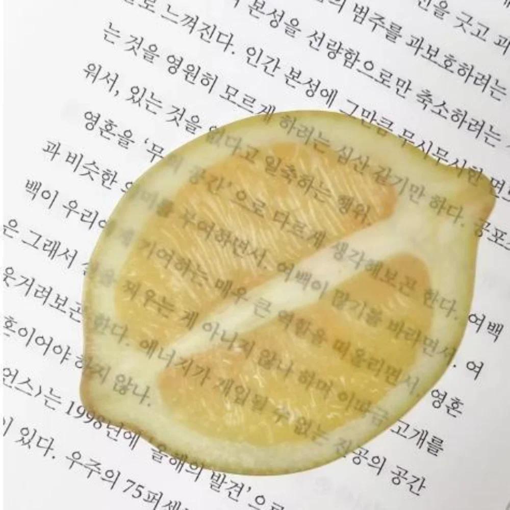 Ins Fruit Slice Bookmark Simulation Apple Lemom Cute Bookmark Reading Book Page Holder Student Gift Book Page Tag School Supplie