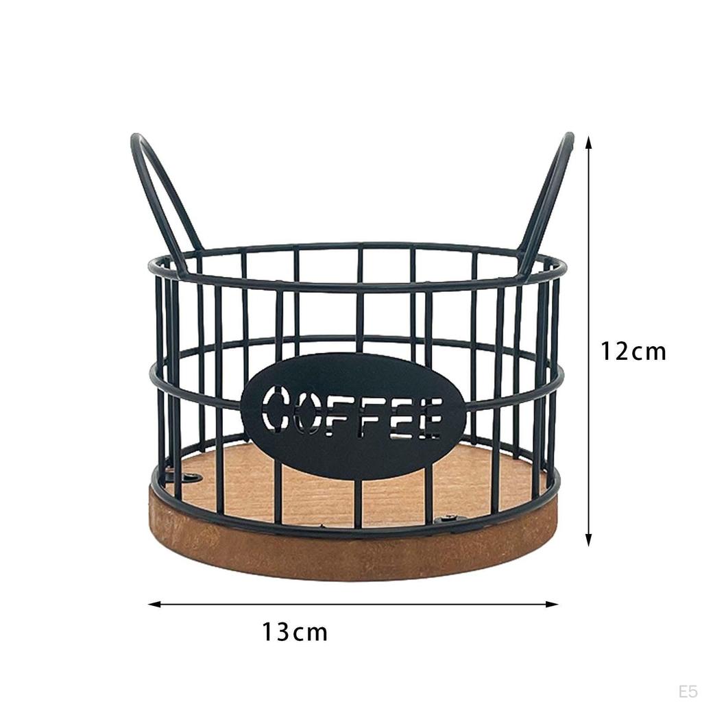 Coffee Pod Holder Capsule Storage Basket Wire with Double Handle Organizer