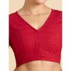 Blouse Saree à Carreaux Madras Manches Courtes en Coton pour Femme avec Côtés Extensibles