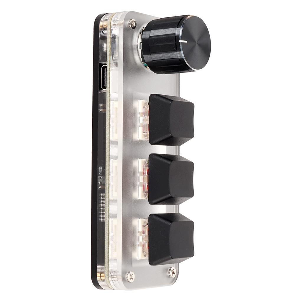 One-Handed Macro Mechanical Keyboard, Portable Mini Gaming Keypad, Fully Programmable Keys with Red Switches, DIY Programmable Shortcuts, Custom USB