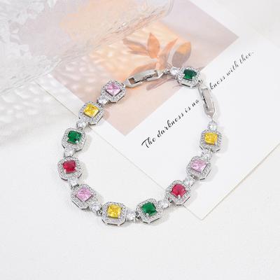 Colorful New Zircon Bracelet Women's Fashion Full Diamond Bracelet Jewelry