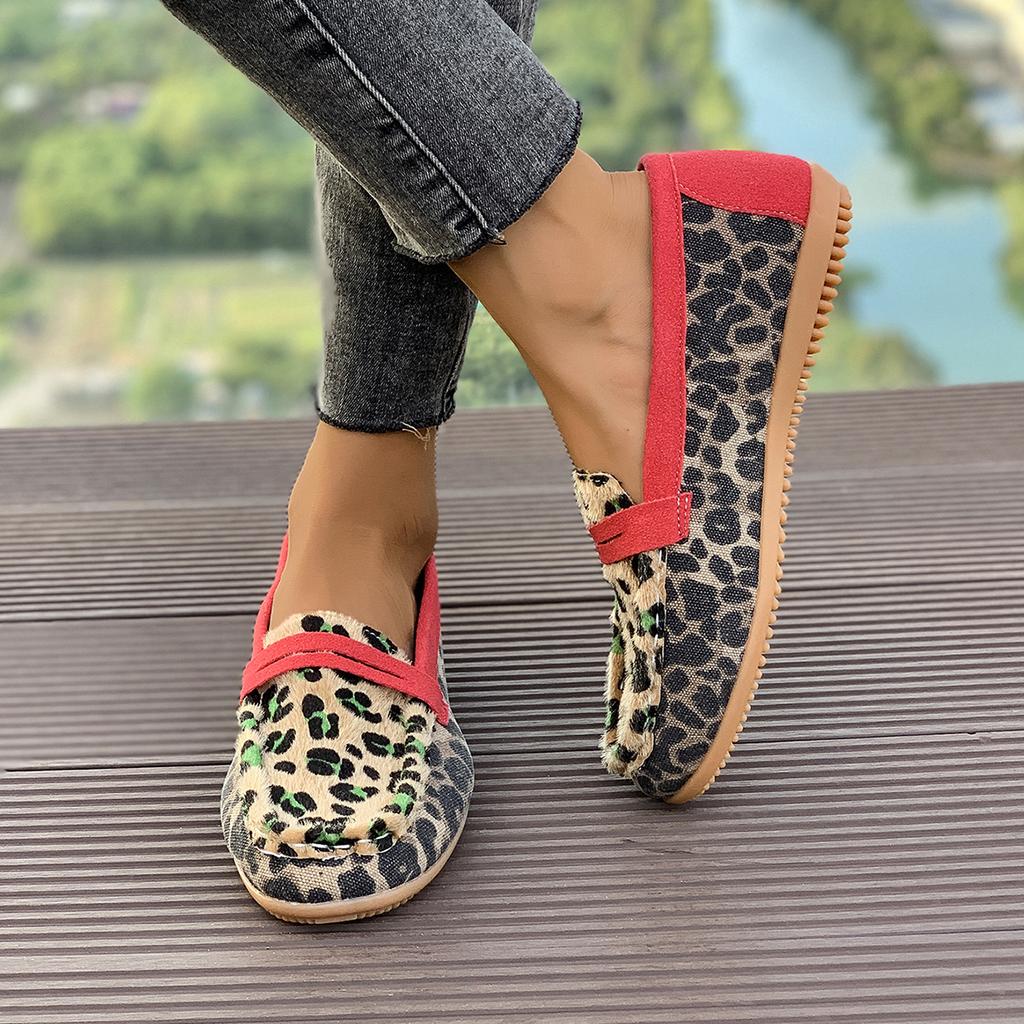 Women Flats Spring Autumn Fashion Loafers Comfortable Elegant Casual Sneakers Women Leopard Print Wear-Resistant Shoes for Women