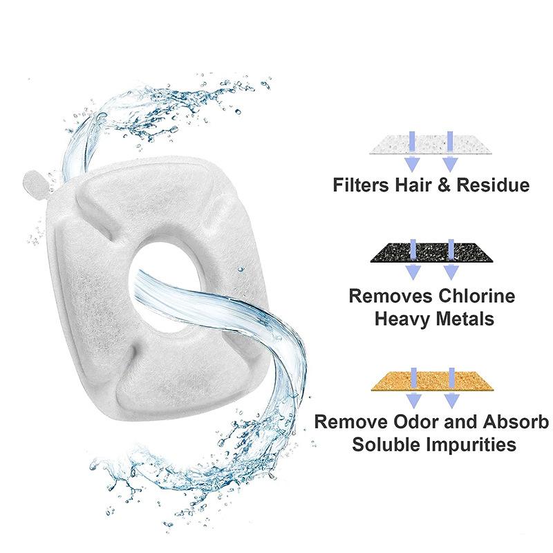 Pet Water Fountain Replacement Filters 8/12/24Set Cat Drinking Triple Filtration System Filter Sponges for Cat Water Dispenser