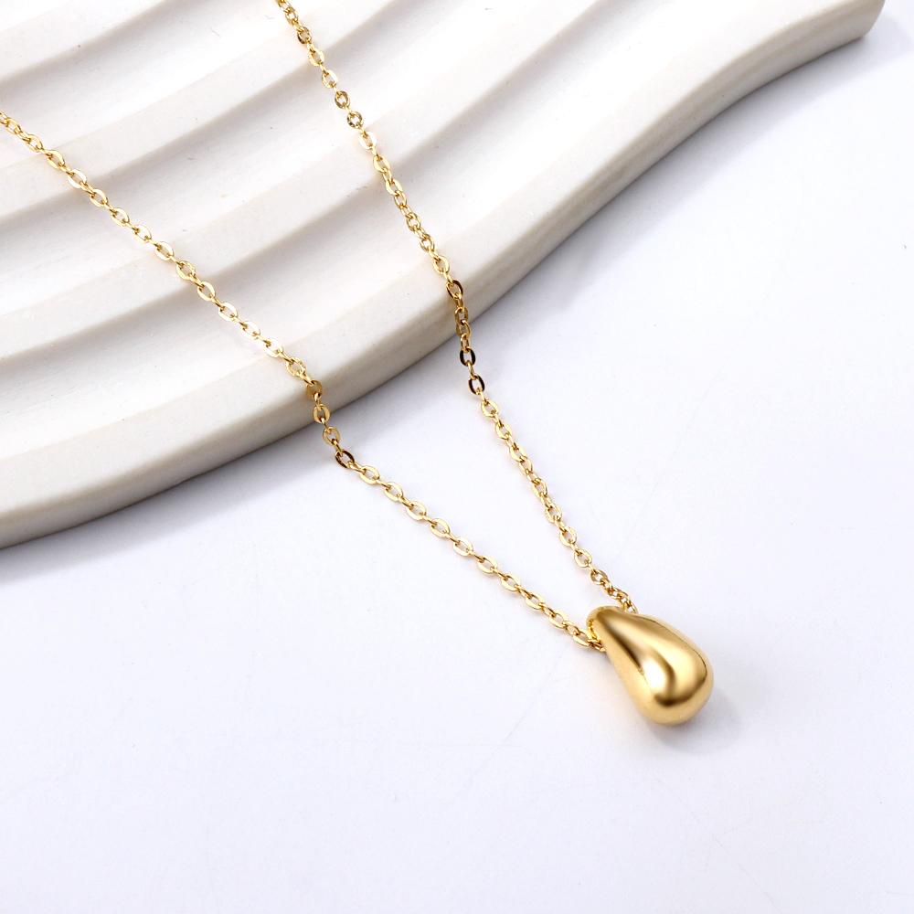 Simple Fashion Gold-plated Drop Pendant Necklace For Girls Stainless Steel Jewelry Personality INS Creative Niche Accessories
