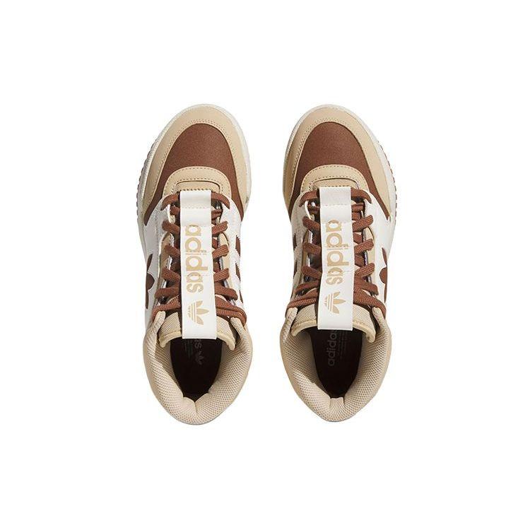 adidas Originals Drop Step XL Comfortable Versatile Non-Slip Wear-Resistant High-Top Skate Shoes Women Sneakers Brown White IF2686