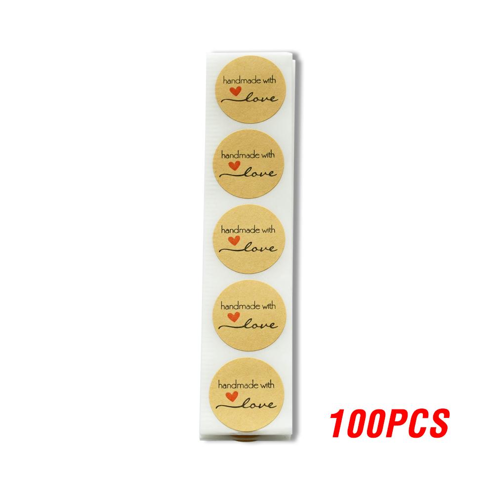 100-500Pcs High-Quality Handmade High-Quality Love High-Quality Stickers High-Quality Seal High-Quality Labels High-Quality Brown High-Quality Party