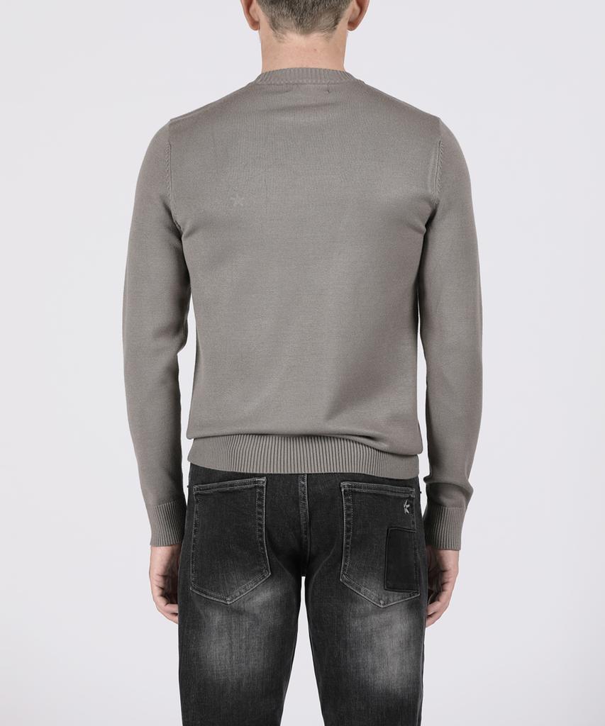 PANICALE Gray Cut-Out Crew Knit