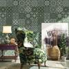 20Pcs European-Style Green Pattern Wall Stickers Imitation Brick Bedroom Decoration Waterproof Self Adhesive Tile Wallpaper Kitchen Cupboard Decor