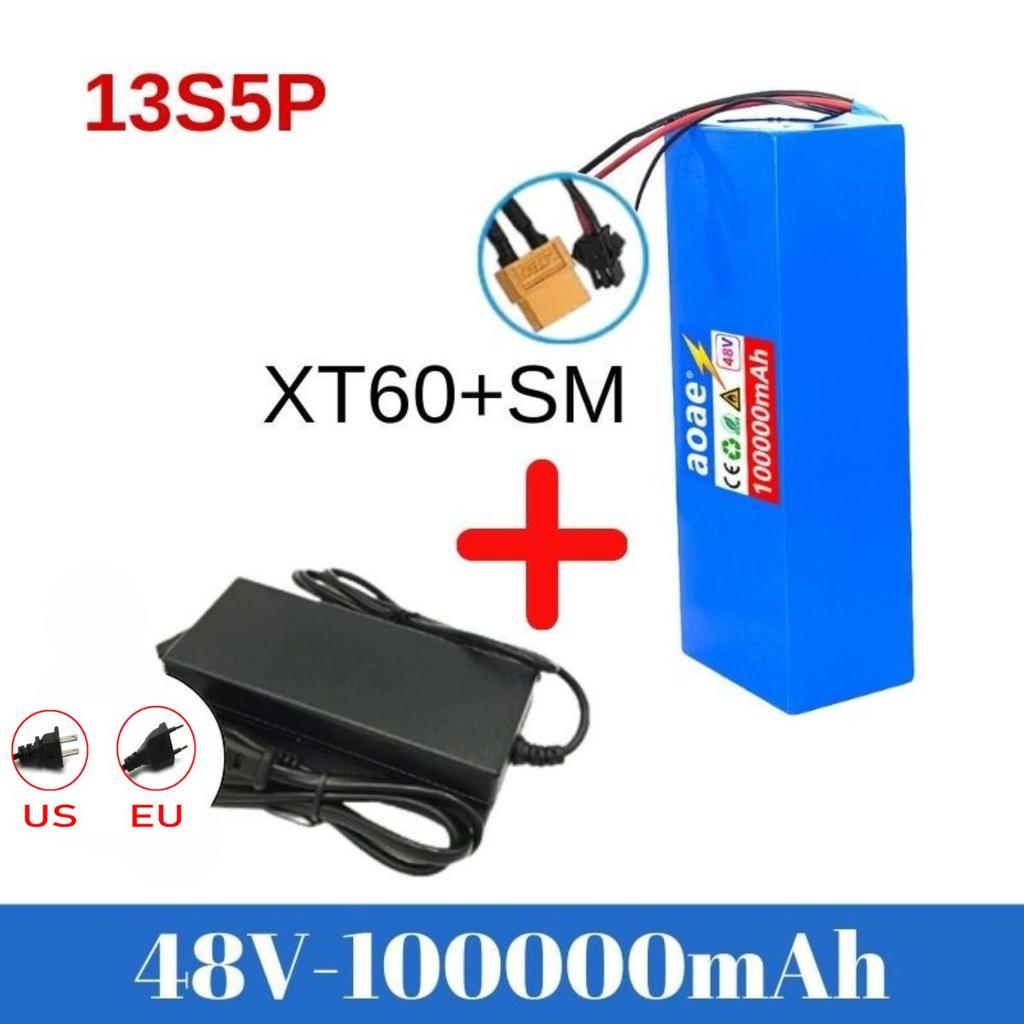 48V 13s5p 100ah Lithium Battery Pack 48v 100000mAh 250W-2000W Citycoco Motorized Scooter Batteries Built in 50A BMS